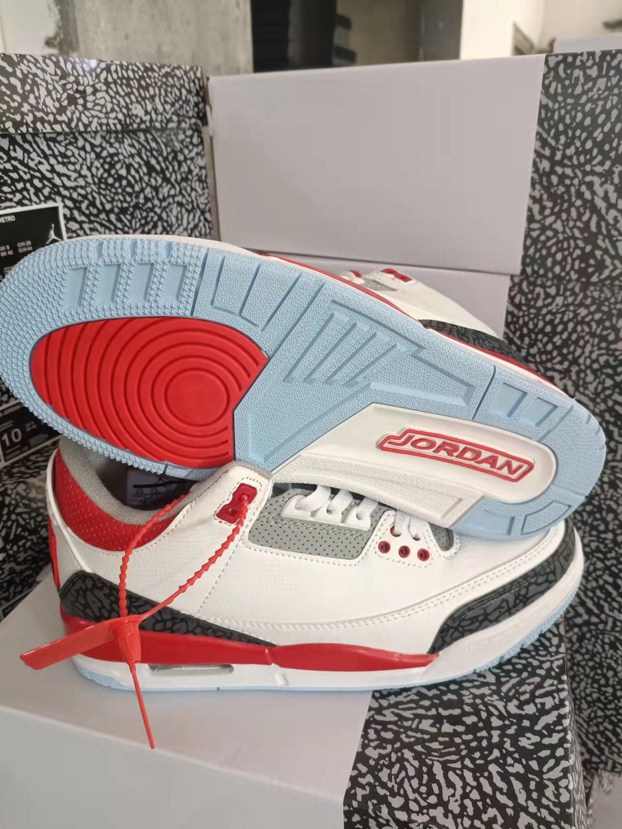 2022 Air Jordan 3 USA White Red Black Grey Shoes